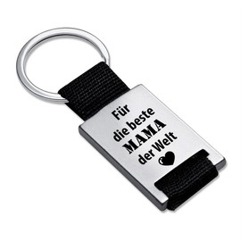 Key Chain with Engraving, for the best Mum in the World – Mother's Day Gift Idea, Bag Charm, Rucksack, Travel Case or Case