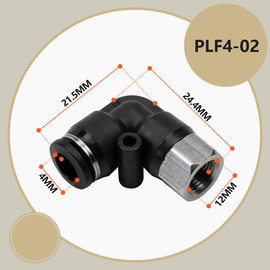 Bwintech 10 Pcs 4mm Tubing OD x 1/4" Female BSP Thread Elbow Push to Connect Pneumatic Fitting,PLF4-02 Quick Release Air Line Adapter
