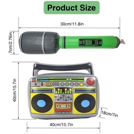 chenyell Inflatable Radio, Inflatable Radio Boombox, Inflatable Rock Star Toy, for 80s 90s Party Decorations, Costume Carnival Accessories, Retro Party