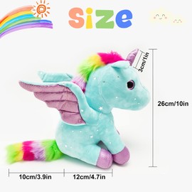 Heionia Unicorn Cuddly Toy Plush Rainbow Unicorn Plush Toy Unicorn Stuffed Toy Plush Girls 23 cm (Blue)