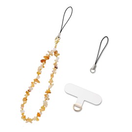 MORSUNBELA Phone Chain Phone Charm for Girl Woman Phone Wrist Strap Phone Lanyard Accessories Cell Phone Lanyard Bracelet Yellow