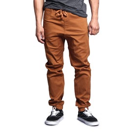 VICTORIOUS Men's Joggers Twill Pants JG804 - Dark Wheat - Small