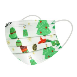 50 pcs Christmas Masks Children's Mouthguards Disposable Masks, Mouth-Nose-Protection, Dust Masks with Ear-loop, Non-woven Breathing Protection 3 layers against Pollution Dust