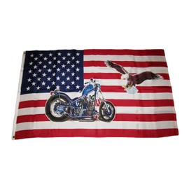 Trade Winds 3x5 USA American Bird Bike Chopper Motorcycle Eagle Flag 3'x5' Banner Grommets Premium Fade Resistant