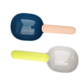 2PCS Pet Food Scoop with Ergonomic Bag Clip Handle for Cats Puppies and Small Dogs Measuring Scoop - 1 Cup Measuring Scoop for 100g