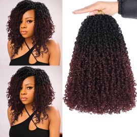 Unionbeauty 8 Inch Yanky Twist Crochet Hair 8Packs 30 Strands/PCS Pre-looped Spring Twist Crochet Hair with Bouncy Pre-twisted Mini passion Twist Crochet Synthetic Crochet Braids Hair Extensions RS99#