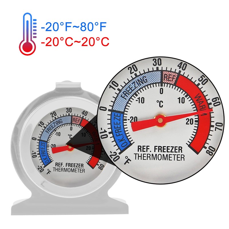 AITRIP 4PACK Fridge Thermometer Refrigerator Thermometer, Stainless Steel Dial Fridge/Freezer