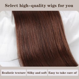Ponytail Extensions 28" Long Straight Ponytail Extension Synthetic Pony Tails Hair extensions Natural Soft Synthetic Hairpieces for Women - Chestnut