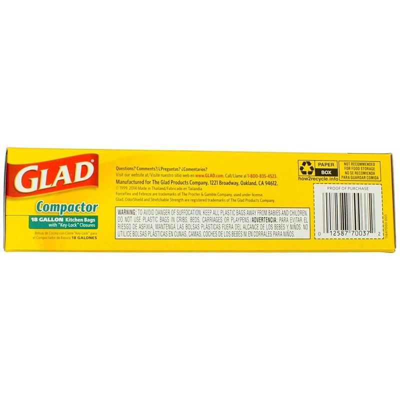 Glad Compactor Bolsas de basura de cocina – Bolsa de