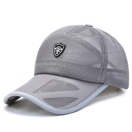 YAMEE Summer Hat Men's Baseball Cap Summer Mesh Baseball Cap Women's Baseball Cap Summer Sun Hat Summer Cap Adjustable Breathable (Cap Circumference: 56-60 cm), S/Grey