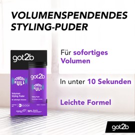 got2b Styling Powder Powderfull (10g), Hair Powder Gives Instant Volume Right At The Root, Volume Powder With Light Formula For Natural-Looking Hold
