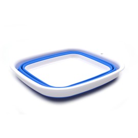 SAMMART Set of 2-7.7L Collapsible Tub - Foldable Dish Tub - Portable Washing Basin - Space Saving Plastic Washtub (Blue)