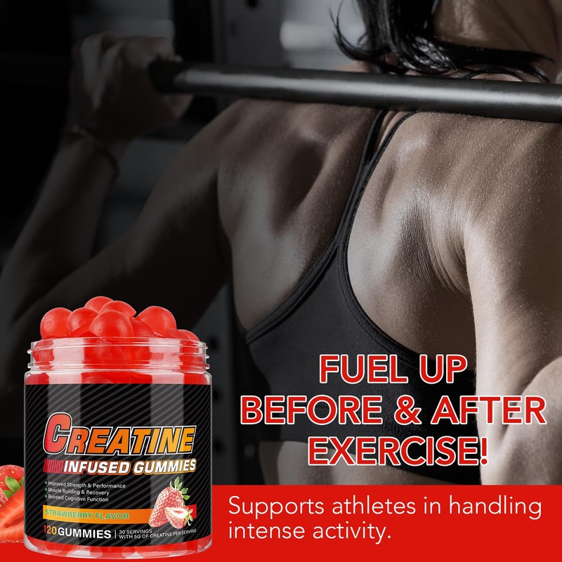 AEBEFBAW Creatine Monohydrate Gummies for Men & Women – Sugar