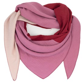 Glamexx24 XXL Women's Scarf, Many Colours, Unisex, Triangular Shape, Extra Large Summer Scarf, Autumn Scarf, Thin Scarf, Soft, Many Colour Combinations, Lightweight Scarf, Dusky pink/red/beige