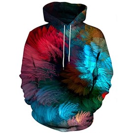 Hgvoetty Unisex 3D Print Sweatshirts Casual Long Sleeve Hooded Sweater Colorful Graphic Hoodies for Men Women XXL