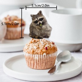 18pcs Glitter Dessert Cupcake Topper Woodland Raccoon Theme Decor Supplies Men Women Happy Birthday Baby Shower Party Decorations