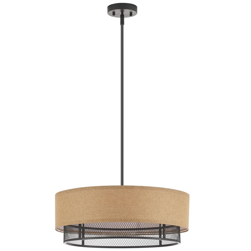 VANZARLA 4-Light Modern Farmhouse Chandelier for Dining Room, Rustic Chandelier