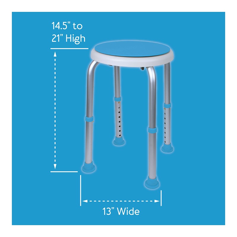 Carex Swivel Shower Stool With Padded Seat, Shower Seat For