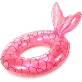 COSYAMA O-Shaped Float, 27.6 / 35.4 inches (70/90 cm), For Adults, Strong Buoyancy, Cute, Water Play, Cute, Thick, Unisex (Marmaid, Pink, 35.4 inches (90 cm)