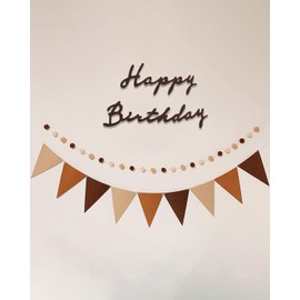 harukita Birthday Decoration, Birthday Decoration, Photo Background, Simple Decoration, Felt Fabric, Wall Hanging, Girls, Boys, Adults, Triangle Flag Garland, Puffer Ball Garland, Happy Birthday