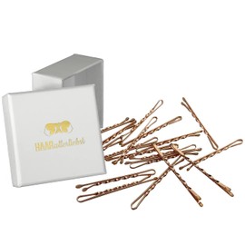 HAARallerliebst Twisted Hair Clips (Pack of 18 | 5 cm) Ultra Hold with Box for Storage (Rose Gold; Box Colour: White)