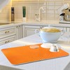 Kigai Orange Dotted Line Dish Drying Mat, Microfiber Absorbent Drying