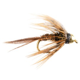 The Fly Fishing Place Bead Head Soft Hackle Pheasant Tail Nymph Fly Fishing Flies - Trout and Bass Wet Fly Pattern - 6 Flies Hook Size 16