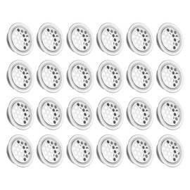 sourcing map 24Pcs Air Vents Circular Flat Soffit Vent 25mm/1" Stainless Steel Round Vent Mesh Hole Louver for Bathroom Home, Office, Kitchen, Cabinet, Wardrobe, Silver Tone
