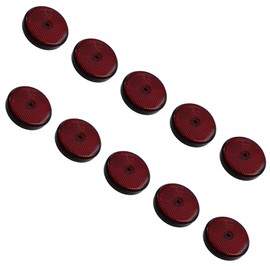10 x Red Round Circular Reflectors for Driveway Gate Fence Posts Trailer Rears