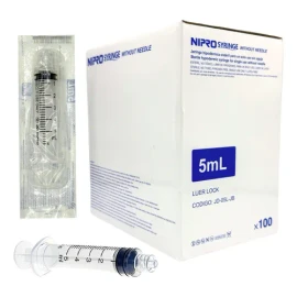 100 Jeringas De Plástico 5 Ml Sin Aguja Grado Médico Nipro