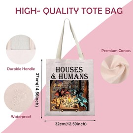 Houses And Humans D And D Tote Bag Role Play Gamer Gift D and D Lover Gift Player Bag, Houses & People 3t, L
