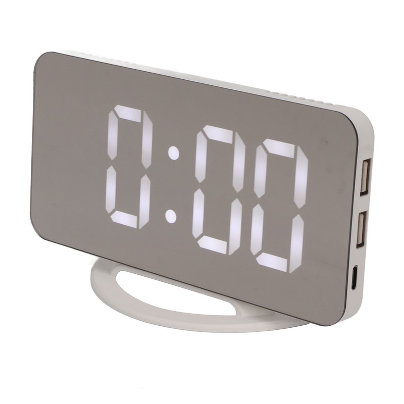 Alarm Clock Dual USB Output 3 Levels Brightness Light Sensing