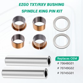 FIXHAWK EZGO RXV/TXT Spindle King Pin Tube Bushing Repair Kit for EZGO TXT 2001-UP and EZGO RXV 2010-UP Golf Cart. Replaces OEM # 70648G01,70749G01, 70745G01