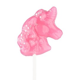 Sparko Sweets Silver Star Pink Unicorns, Watermelon Flavor, 24 Pops, Made in Los Angeles, 2.6" Lollipop Diameter, Perfect for Princess Parties, Unicorn Baby Showers, Candy Buffets