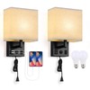 BTY Modern Wall Sconces Set of 2, Wall Lamps Bedroom