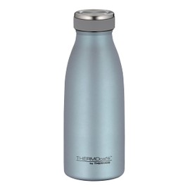 THERMOcafé by THERMOS TC Bottle Ice Blue Mat 0.35 L, Insulated Flask Made of Stainless Steel, Carbonated Proof, 12 Hours Hot 24 Hours Cold, Leak-Proof, for School, On the Go and Office