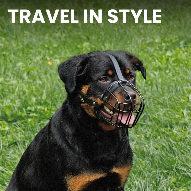 BRONZEDOG Dog Muzzle Adjustable Durable Metal Wire Basket for Large
