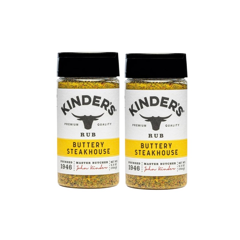 Kinders Buttery Steakhouse Seasoning Bundle with Reusable Food Pouch by