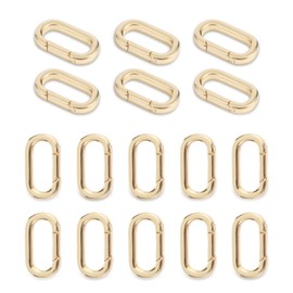 14K Gold Filled Oval Spring Clip Carabiner Jewelry Clasps Necklace Bracelet Shortener Connector for DIY Crafts (19mm-12 pcs)