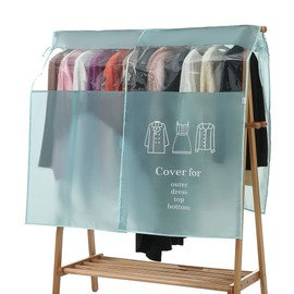 Selected Green Hanger Rack Cover, Washable and Ironable Rack Cover, Wide Size, 47.2 inches (120 cm), Width 43.3 inches (110 cm) Length Clothes Cover, Hanger Cover with Transparent Window for Easy
