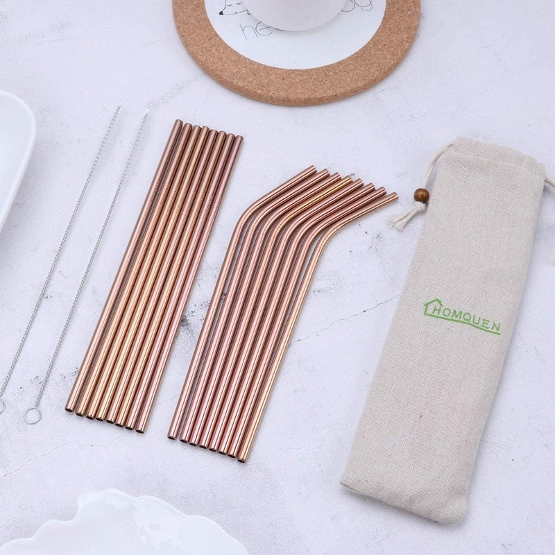 Homquen Pack of 18 Straws (Black/Copper/Gold/Multicoloured/Silver)