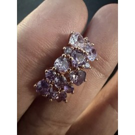 Unbranded 585 14K RG Rose Gold Stamped Allure Ombré Amethyst Purple Gemstone Size 7 Ring