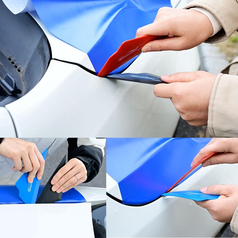 NEWISHTOOL 5-Pack Window Tint Tools Triangle Squeegee, 100A Hardness Black