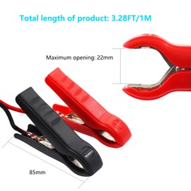 LANMINGLEL Crocodile Clip to SAE Connector 14AWG Battery Crocodile Clip to SAE Connector Extension Cable with SAE Polarity Reverse Adapter for Motorcycles,Car,Solar Power Charging(3.3FT)