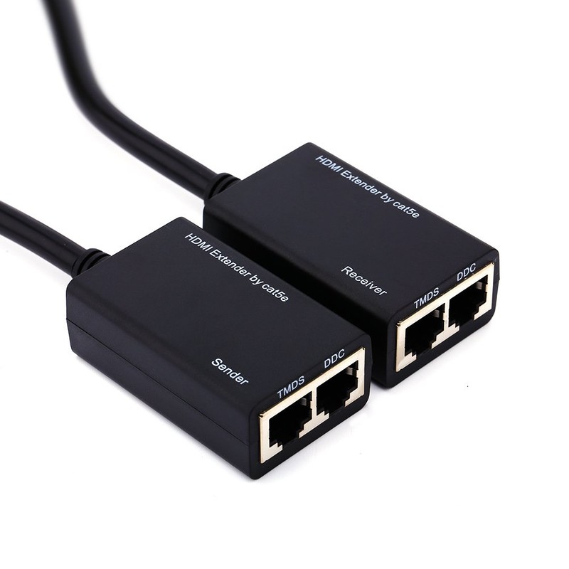 30M HDMI Extender Repeater by CAT5e, Sender + Receiver, TMDS