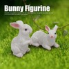 1 Pair Bunny Rabbit Ornaments Decorations Resin Art Craft Animal
