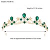 Gold Green Princess Tiara for Women Small Bride Crown for