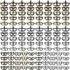 Lenwen 120 Pcs Masquerade Mask Vintage Antique Masks Adults Teens Party Mask Venetian Masks for Party Cosplay Costume