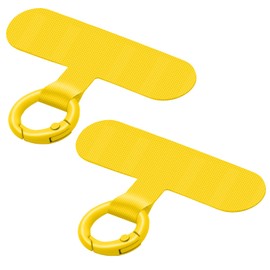 Hovmwey Phone Tether Tab, 2 Pack Cell Phone Lanyard Patch Without Adhesive, Phone Strap Replacement Part for All Full Phone Cases (Yellow)