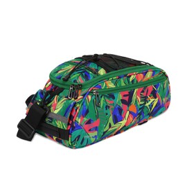 MOSISO Bicycle carrier bag, waterproof bicycle bag, boot bag, back seat bag, cycling, bicycle back seat, storage space, luggage, saddle, shoulder bag, colourful tropical leaves